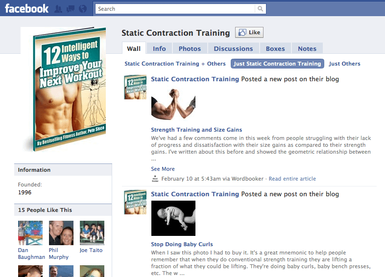 Static Contraction Training on Facebook